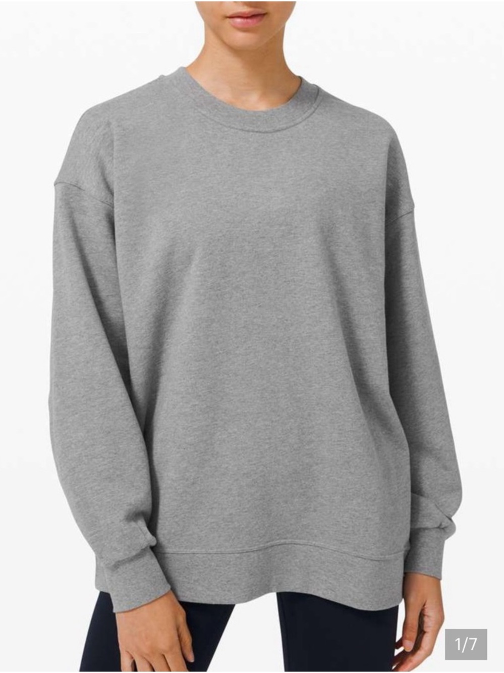 Lululemon Perfectly Oversized Crewneck in Dark Heathered Grey Sz 8